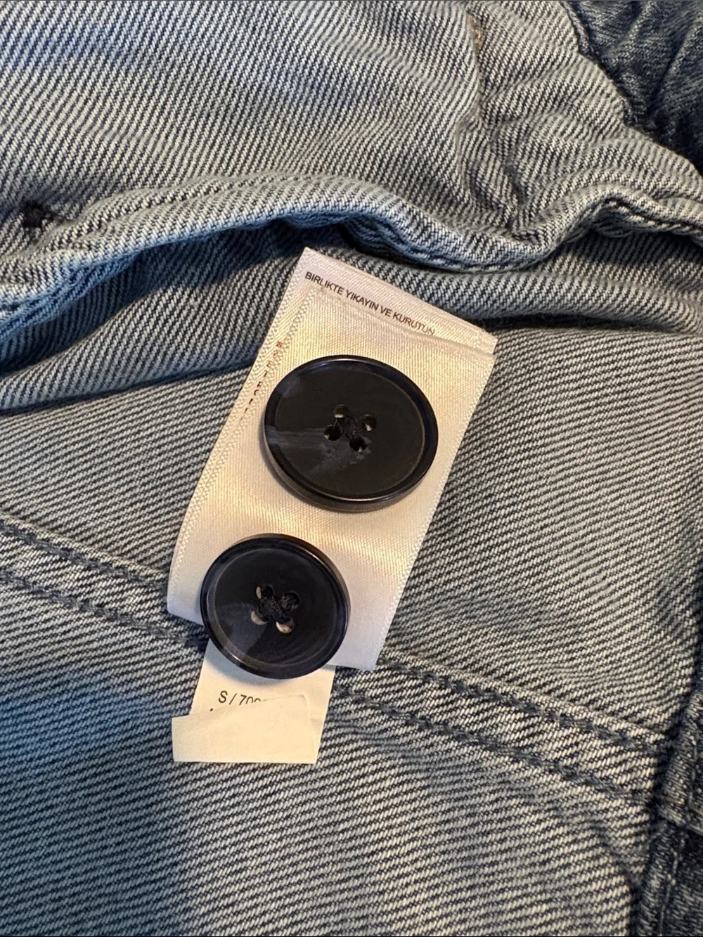 GAP Denim Trench Jacket Women’s Large Cropped Double Breasted Light Wash - Picture 11 of 11